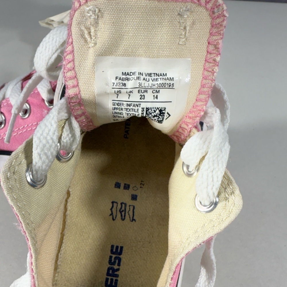 Pink Infant Converse Chucks Size 7 - Picture 6 of 7